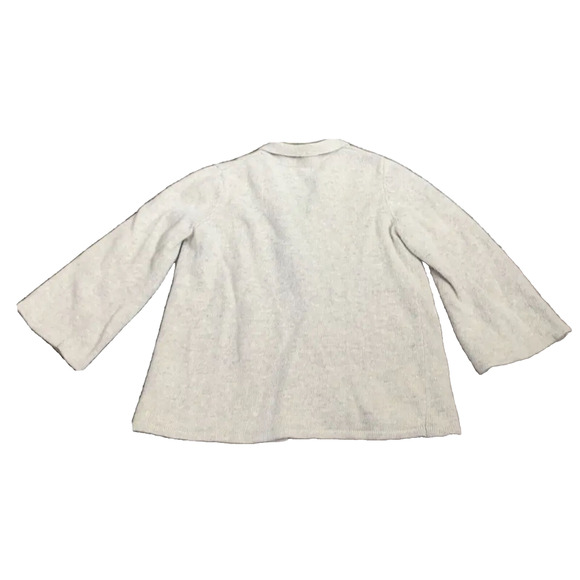 Tweeds Cardigan Womens Medium Beige Soft Wool Angora Rabbit 3/4 Sleeves Sweater - Picture 4 of 16